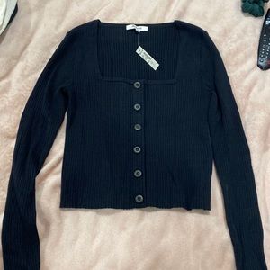 Madewell button up cropped sweater